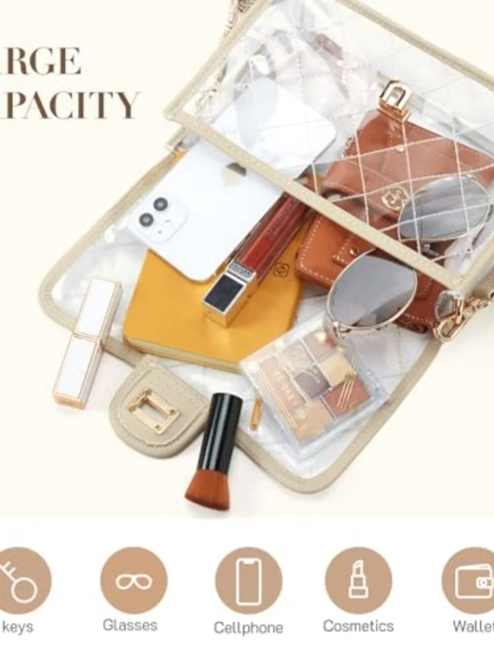 Clear Crossbody Bag Stadium Approved Transparent Shoulder Bag Concerts